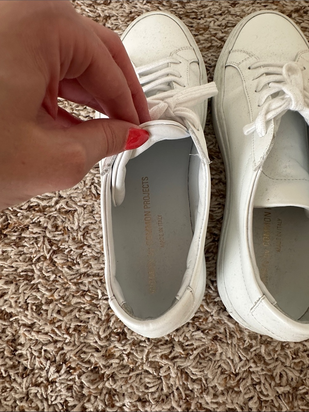 Common Projects White Leather Low-Top Sneakers Size 38 - Picture 4 of 8
